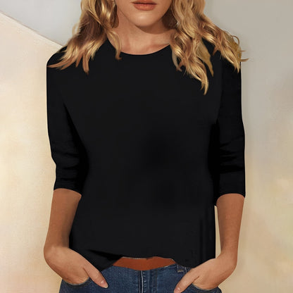 Louisa - Swobodna, prosta damska bluzka z długimi rękawami