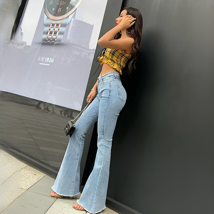 Clarissa - Dżinsy damskie z wysokim stanem