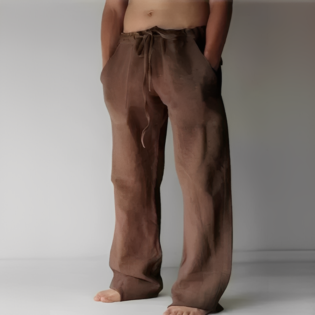 Kirk - Męskie spodnie szerokie ze sznurkiem, nowoczesny styl