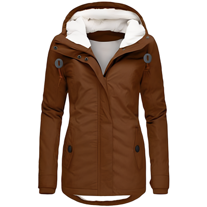 Valary - Wodoodporna welurowa kurtka z kapturem dla kobiet