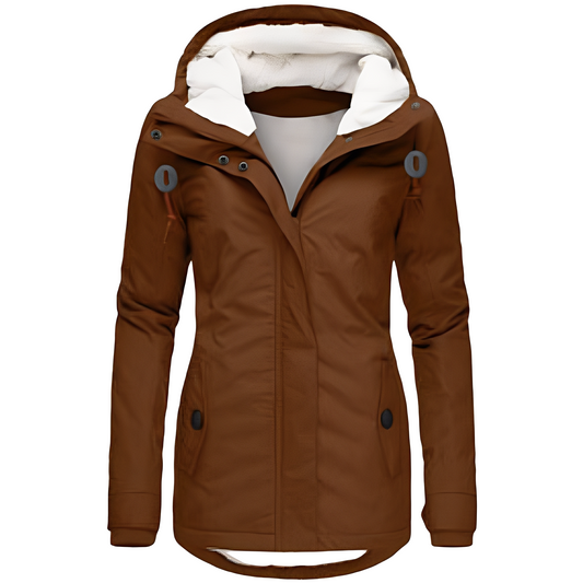 Valary - Wodoodporna welurowa kurtka z kapturem dla kobiet