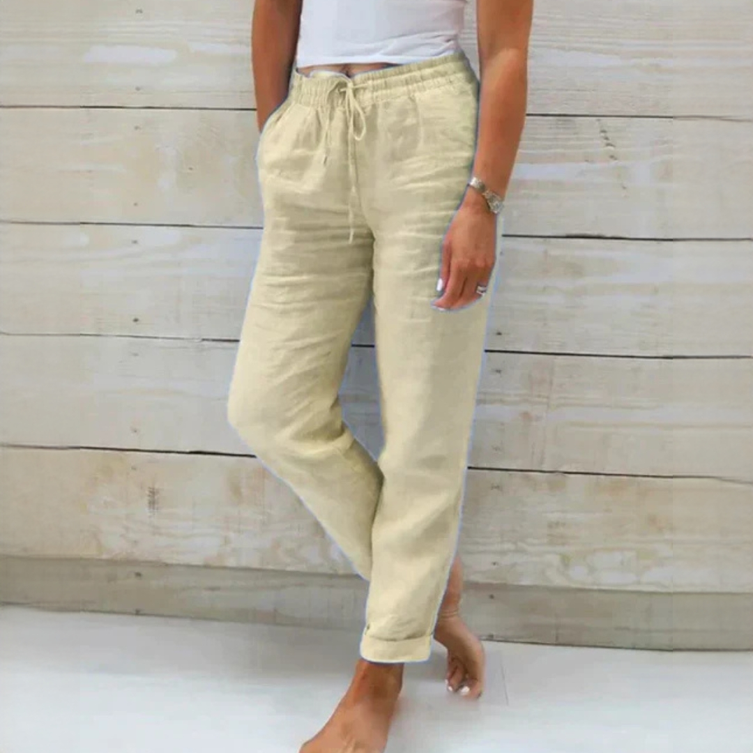 Dyan - Kobiece spodnie z wiązaniem w stylowym wydaniu