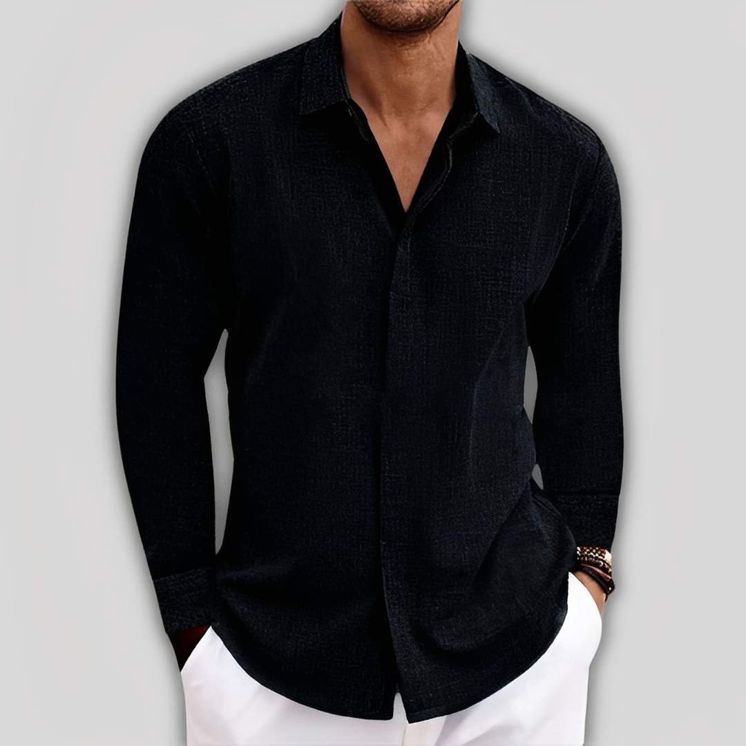 Lebron - Męska koszula letnia z długim rękawem