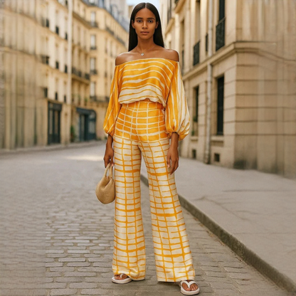 Jenny - Elegancki i wytworny komplet dwuczęściowy dla kobiet