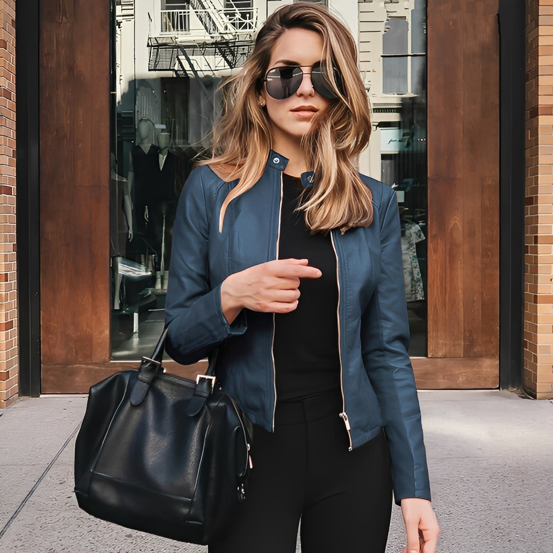 Lysiane - Elegancka zimowa kurtka skórzana dla kobiet