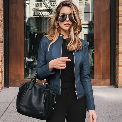 Lysiane - Elegancka zimowa kurtka skórzana dla kobiet