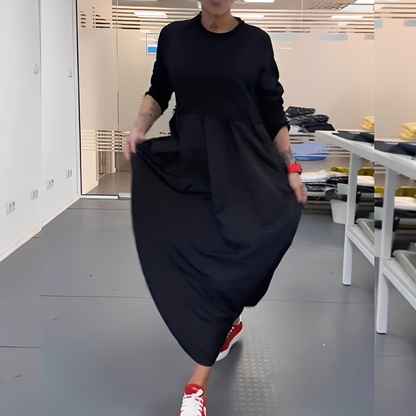 Gisèle - Codzienna sukienka z okrągłym dekoltem dla pań