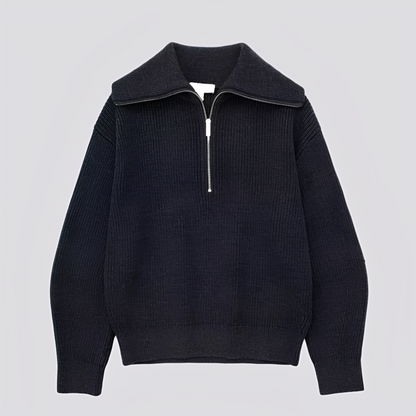 Christine - Nowoczesny sweter w paski z suwakiem dla kobiet