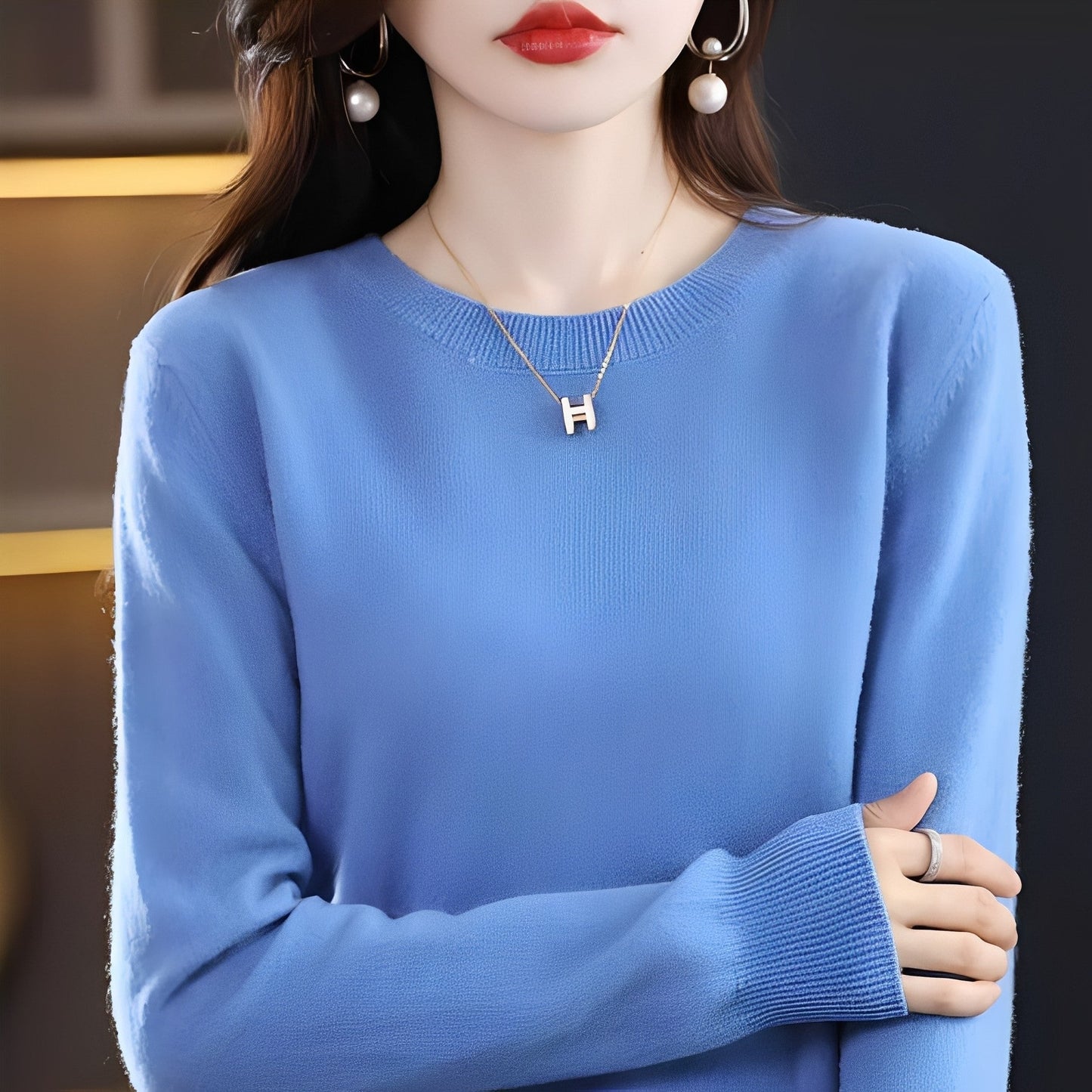 Julia - Elegancki, wąski sweter z wełny dla pań