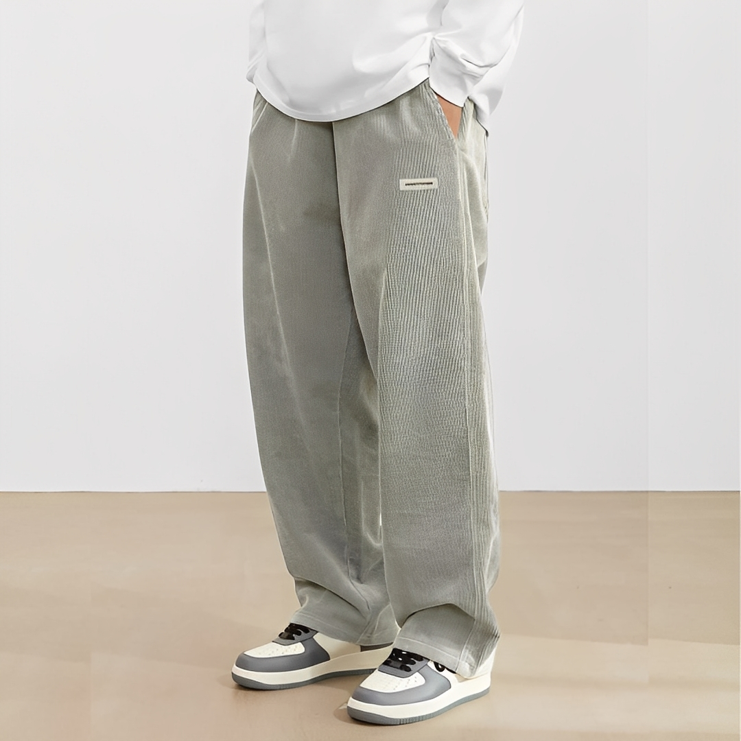 Carllito - Męskie klasyczne spodnie sztruksowe