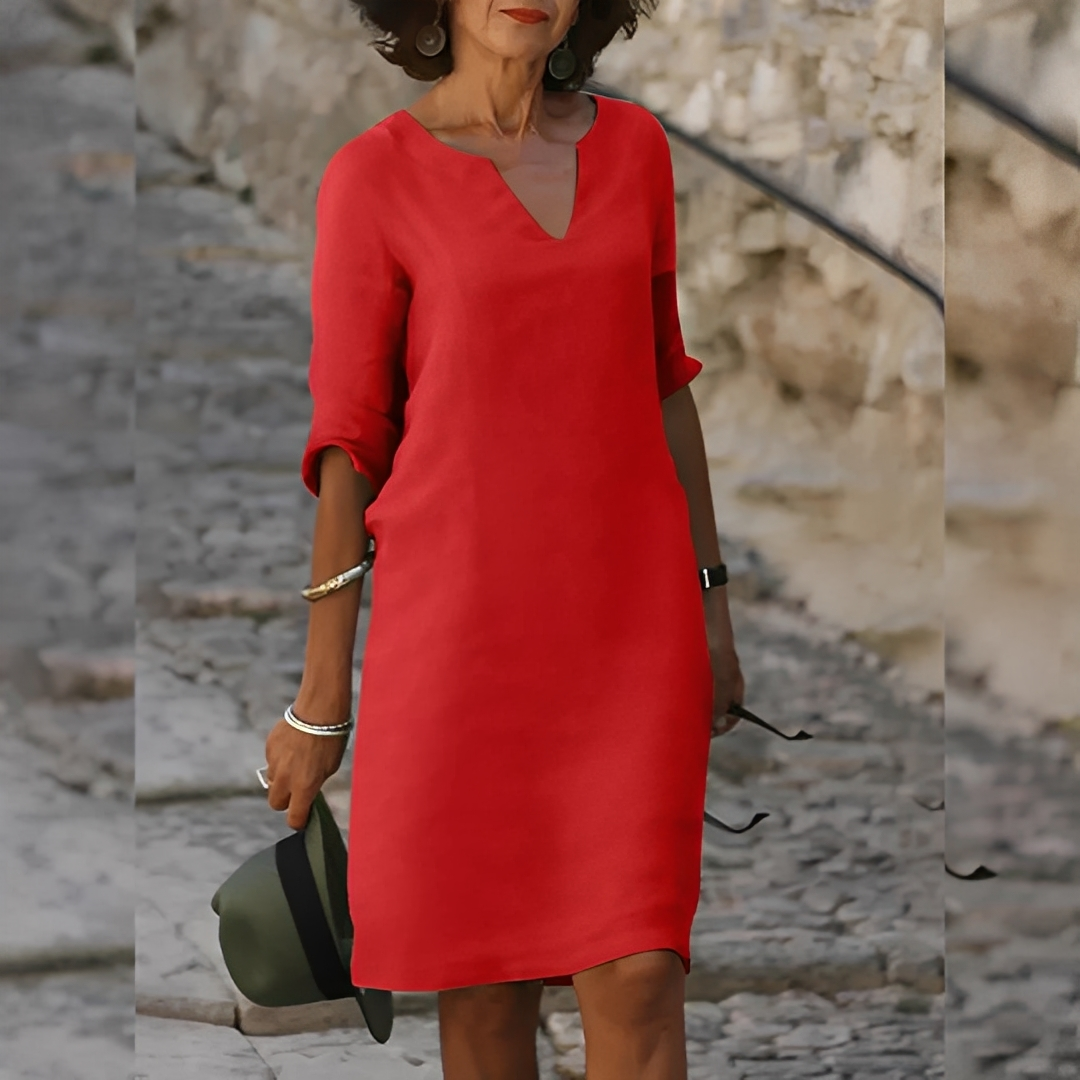 Guilaine - Stylowa sukienka z dekoltem V dla kobiet