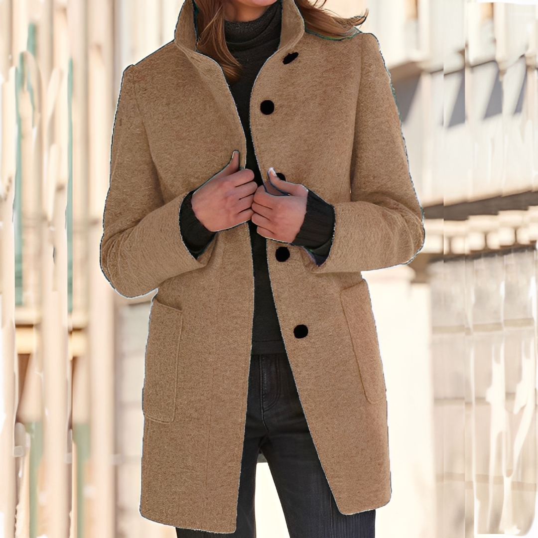 Tatienne - Damski długi nowoczesny płaszcz zimowy