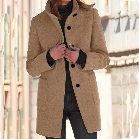 Tatienne - Damski długi nowoczesny płaszcz zimowy