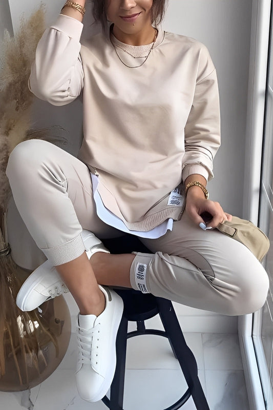 Kristine - Damski zestaw z luźną bluzą i spodniami