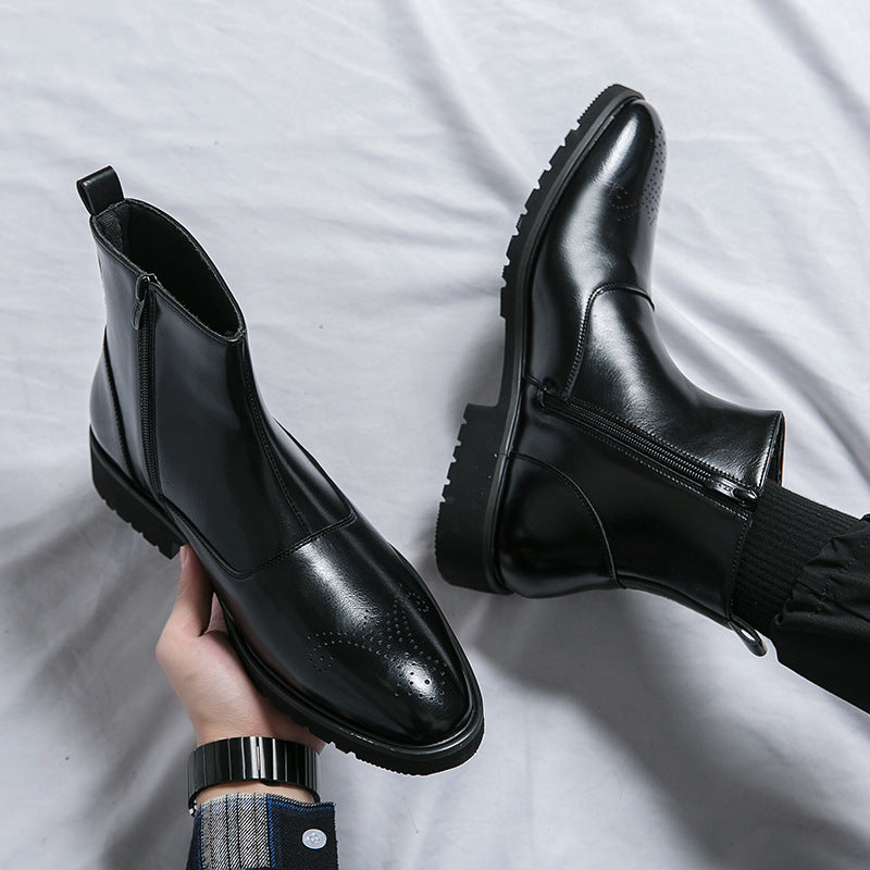 Kennith - Stylowe, codzienne skórzane buty Chelsea dla mężczyzn