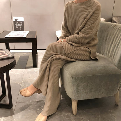 Christine - Sweter i luźno dziane spodnie damskie