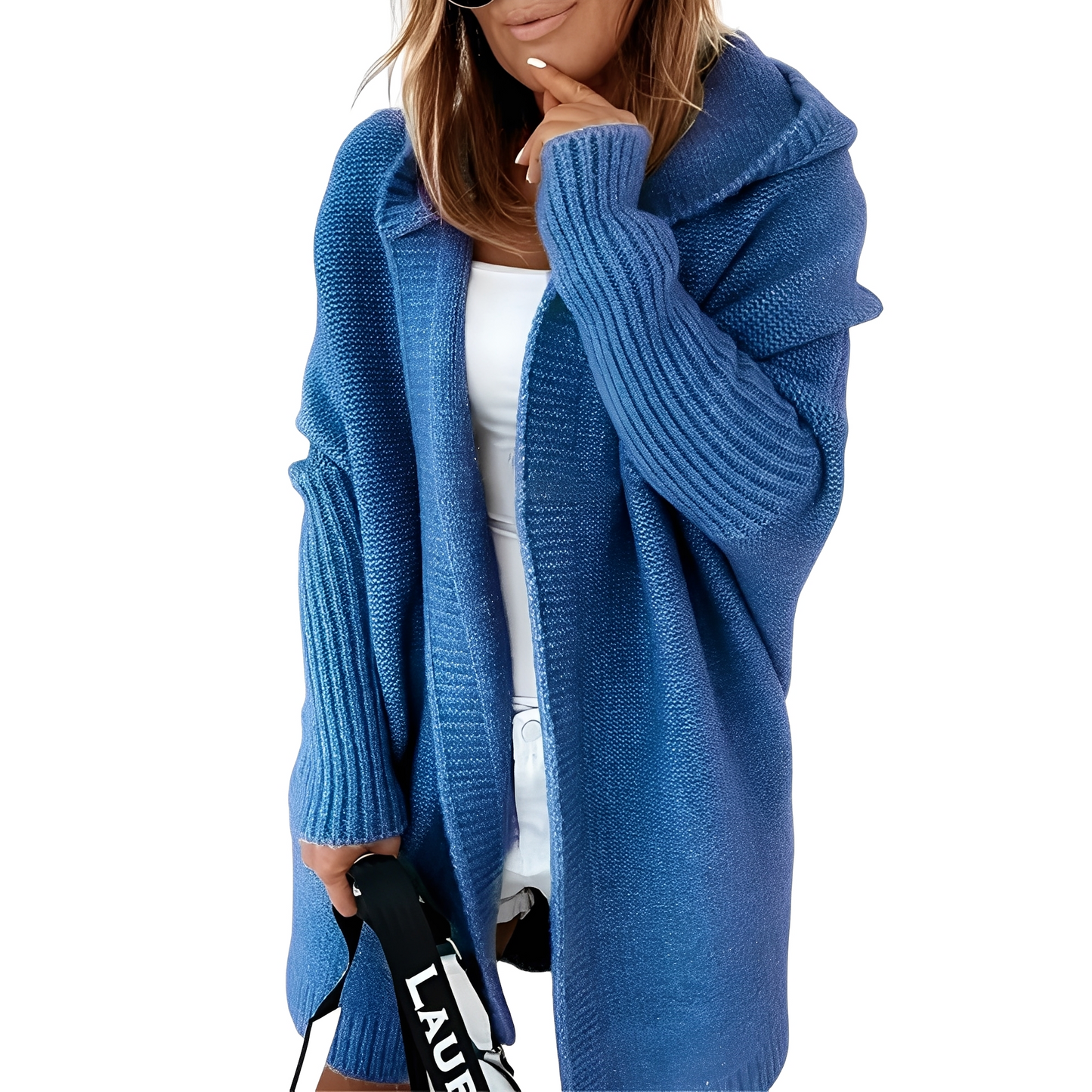 Maryellen - Damski sweter z dzianiny z kapturem