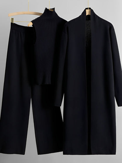 Angie - Modny 3-częściowy zestaw dzianinowy dla kobiet