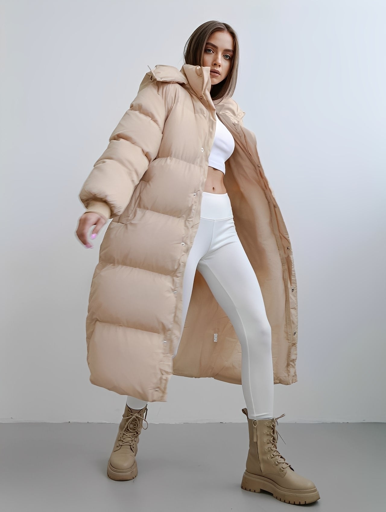 Eloise - Swobodny, nowoczesny płaszcz z kapturem dla kobiet