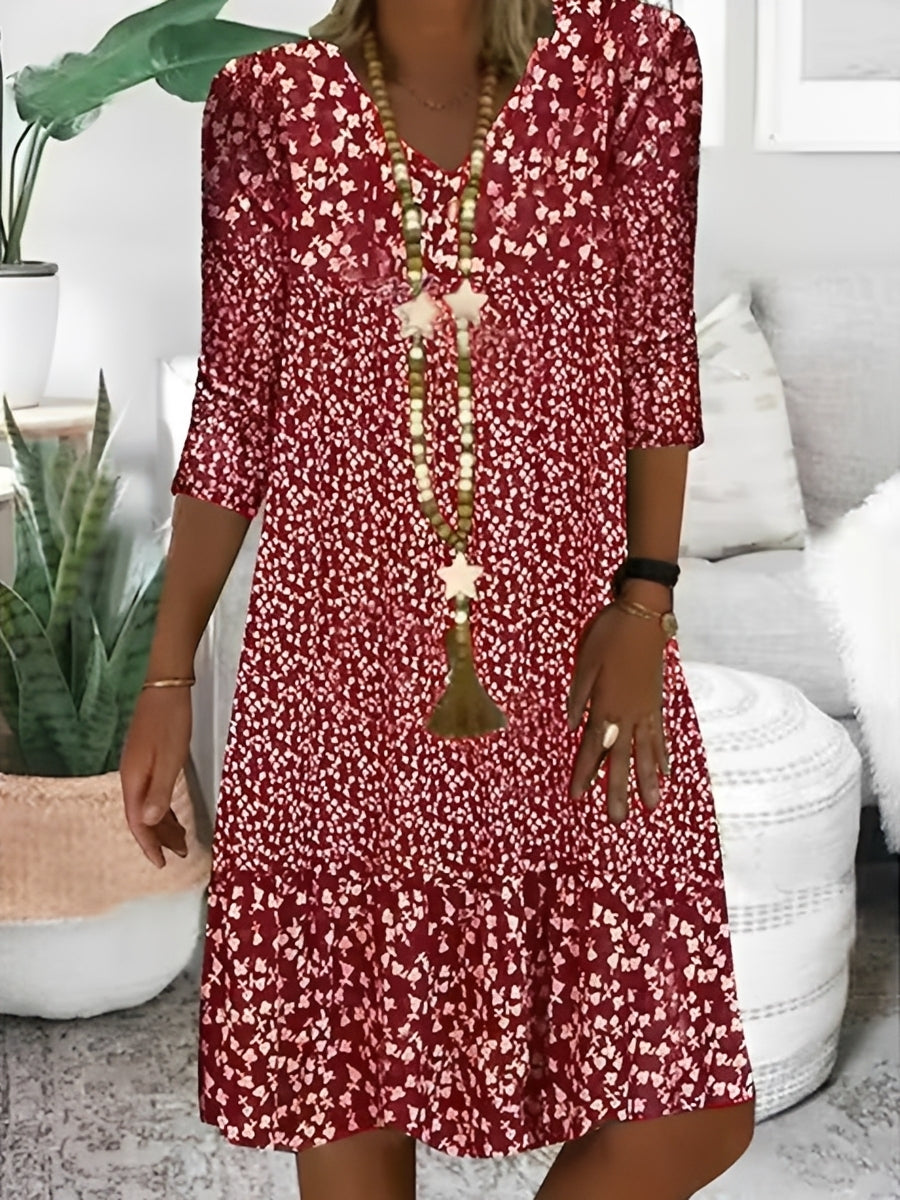 Mariam - Swobodna sukienka z dekoltem V dla kobiet