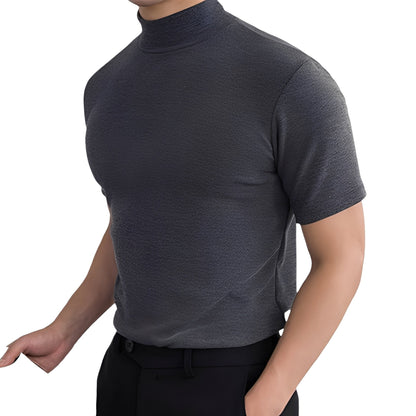 Terence - Luźna męska koszula Slim-Fit z wysokim kołnierzem
