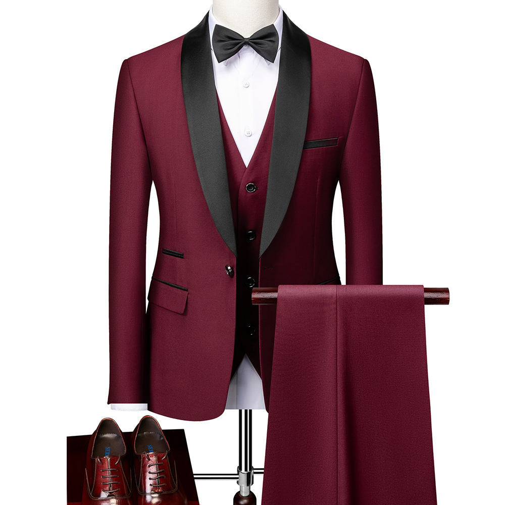 George - Elegancki męski garnitur Slim-Fit w 3 elementach