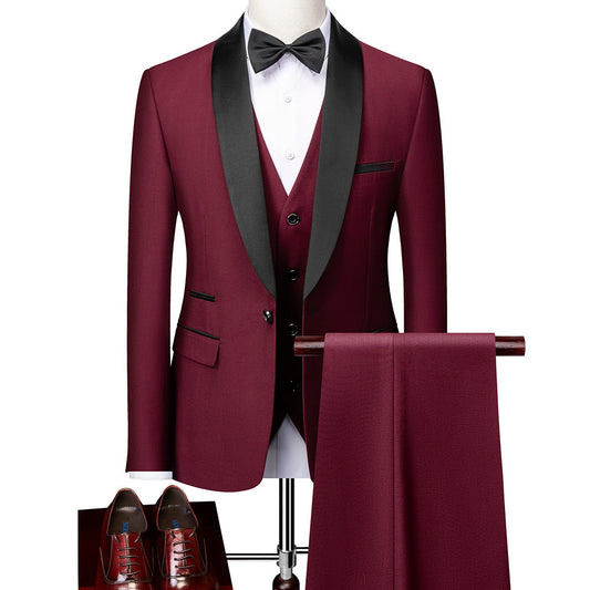 George - Elegancki męski garnitur Slim-Fit w 3 elementach