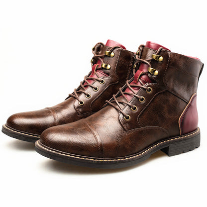 Louis - Retro skórzane buty męskie z zamkiem