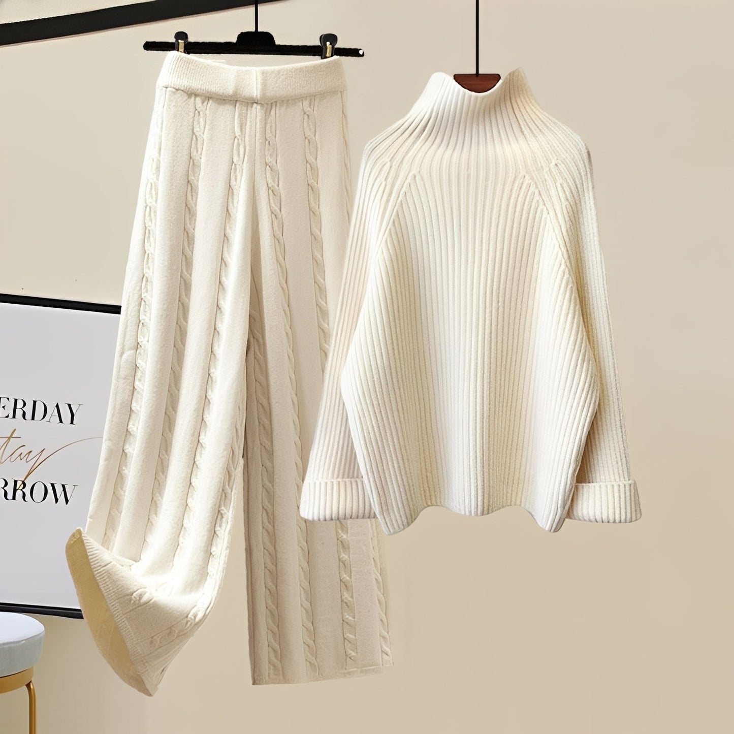 Lucie - Modny zestaw dzianinowy 3-częściowy dla kobiet