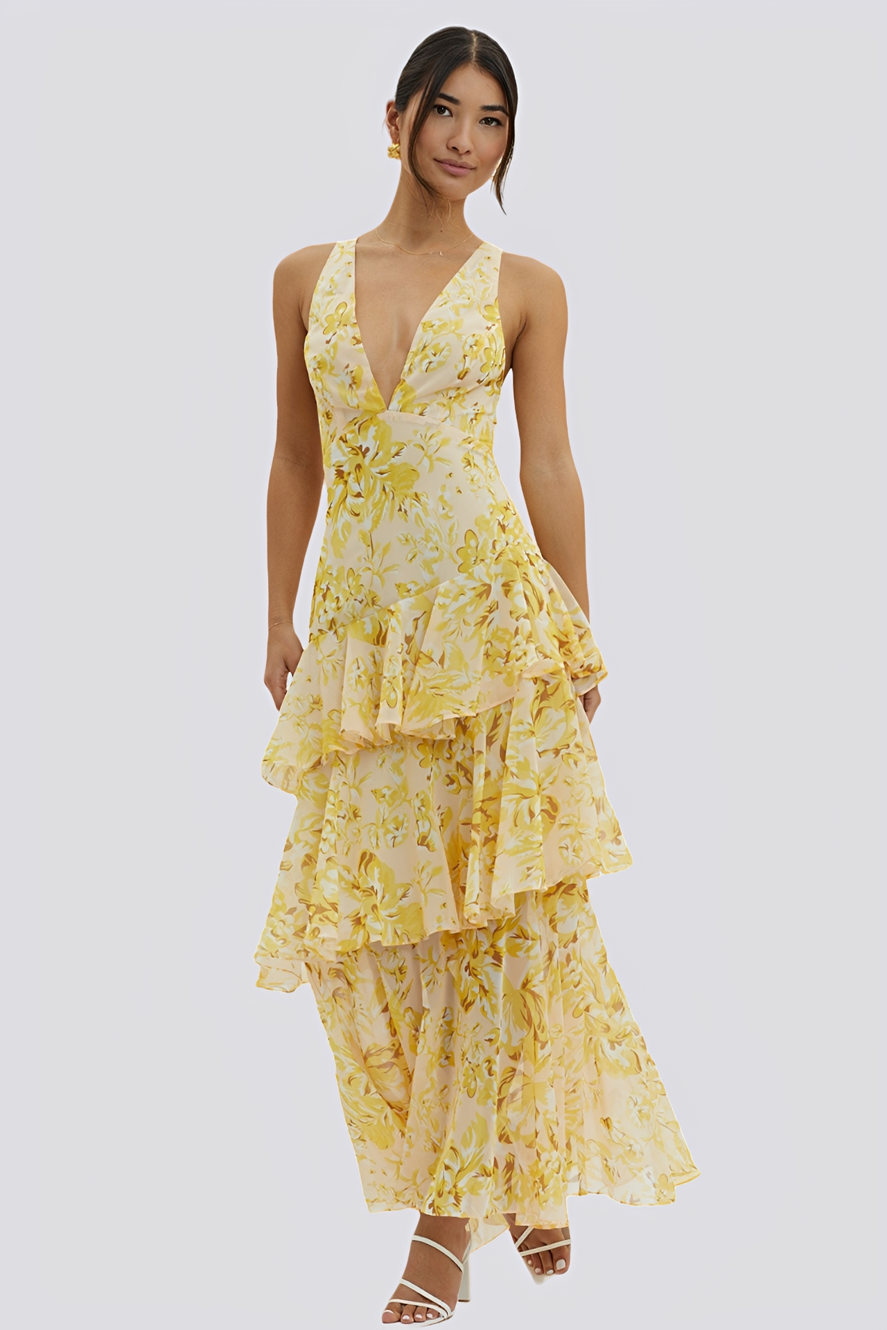 Hazel - Suknia maxi z kwiecistym wzorem dla kobiet