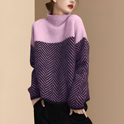 Antonia - Modny patchworkowy sweter dla kobiet