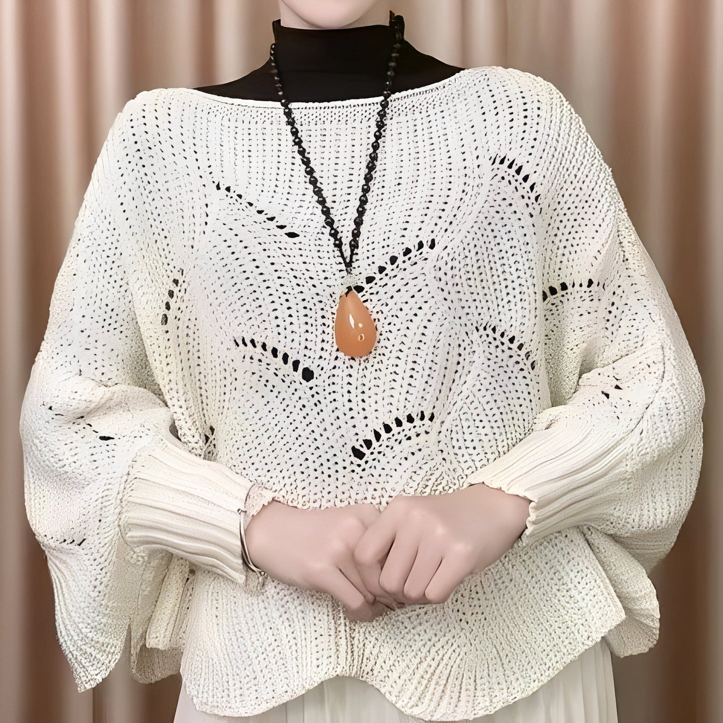 Celestine - Damski termosweter z szerokimi rękawami