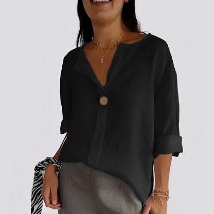 Karie - Wygodna koszula z dekoltem V dla kobiet