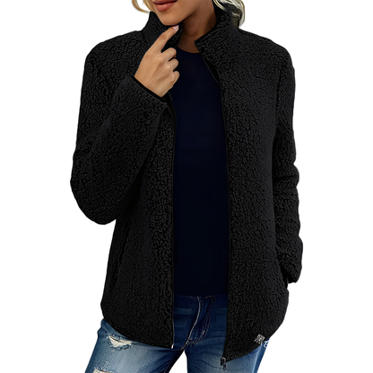 Alethea - Modny Fleece Płaszcz dla Kobiet