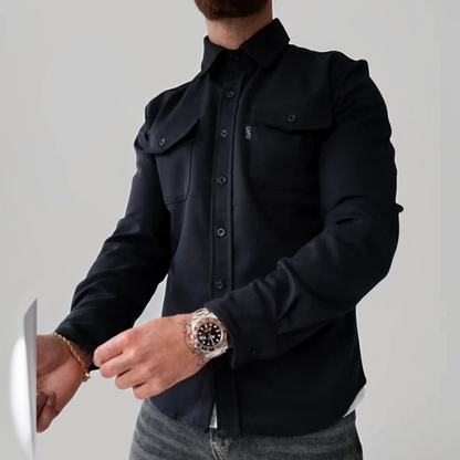 Eufed - Męska koszula casual z długim rękawem