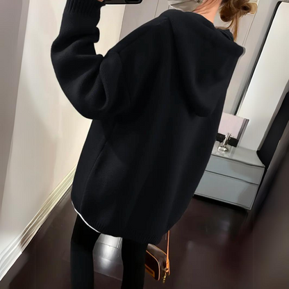 Emelia - Luźny damski hoodie z motywem uśmiechu