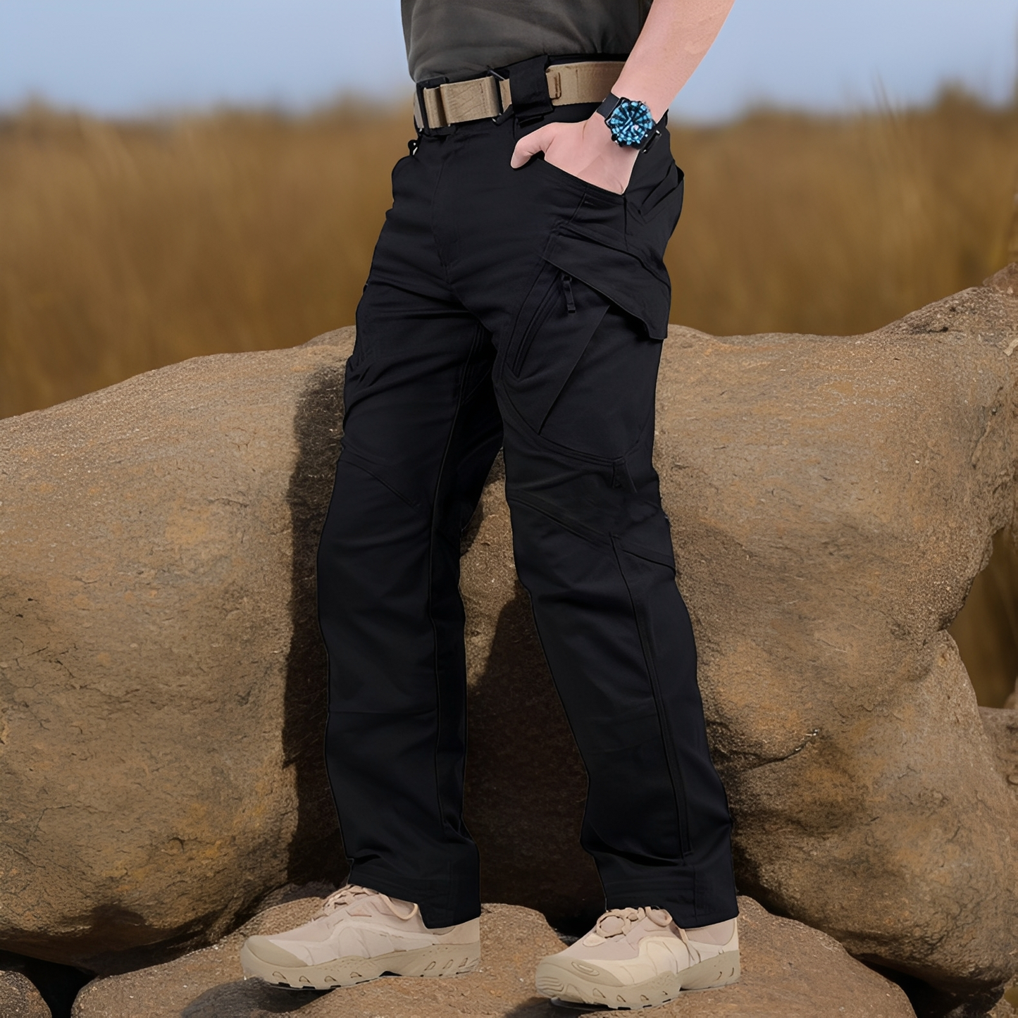Matteo - Męskie spodnie cargo w wersji taktycznej z prostą nogawką