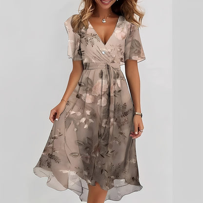 Gemma - Stylowa sukienka midi z krótkimi rękawami dla kobiet