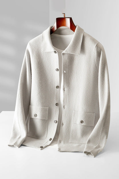 Herbert - Elegancki, gruby kardigan z kieszeniami dla mężczyzn