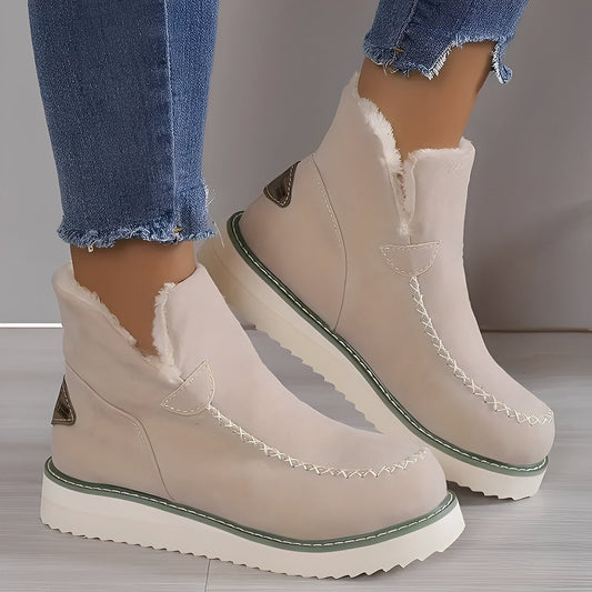 Ashlee - Kobiece ciepłe buty zimowe na koturnie