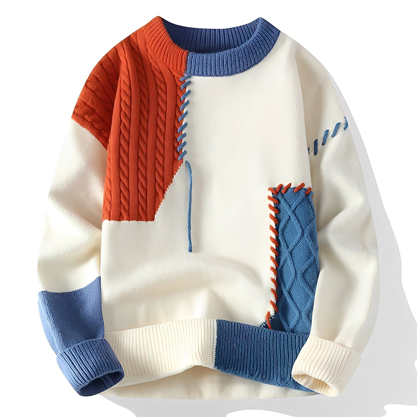 Curtis - Stylowy polarowy sweter z kolorowymi wzorami dla panów