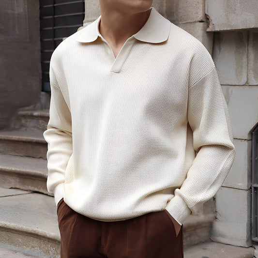 Ronald - Klasyczna polo z długim rękawem dla mężczyzn