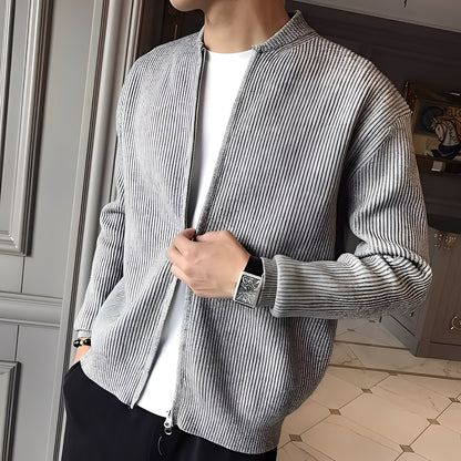 Damon - Sweter vintage z dzianiny z zamkiem dla mężczyzn