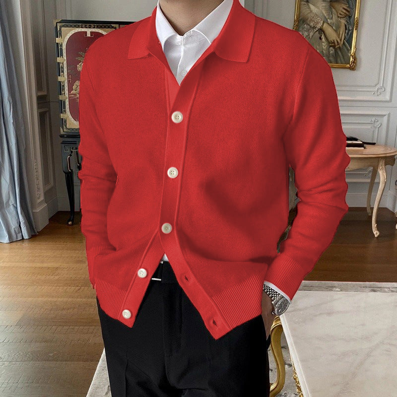 Andrew - Męski sweter z guzikami z wełny o luźnym kroju