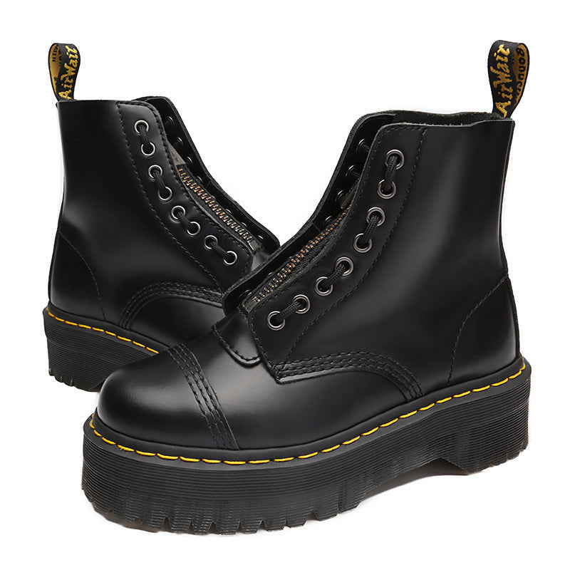 Ruth - Skórzane botki z suwakiem dla kobiet