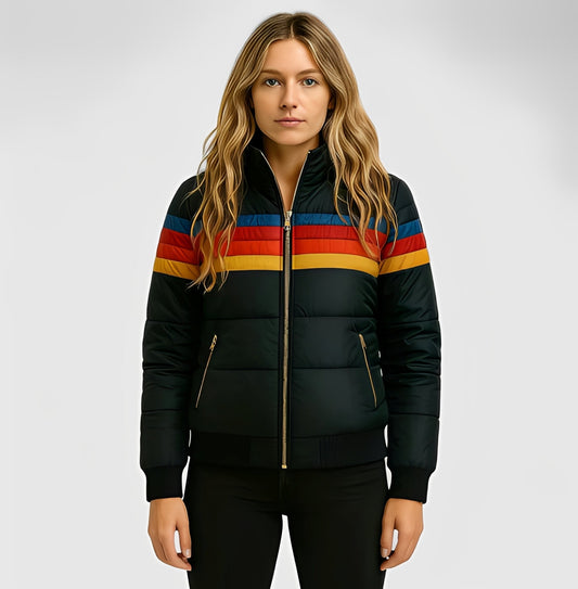 Hesterr - Damski płaszcz z kapturkiem z pluszu