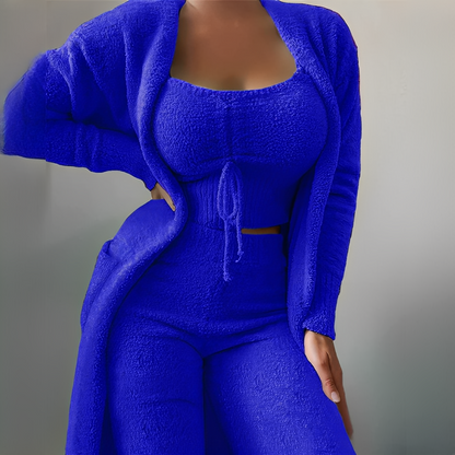 Hilda - Zestaw wygodnej damskiej piżamy 3-częściowej