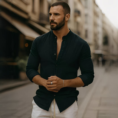 Findoco - Wygodna męska koszula z długimi rękawami