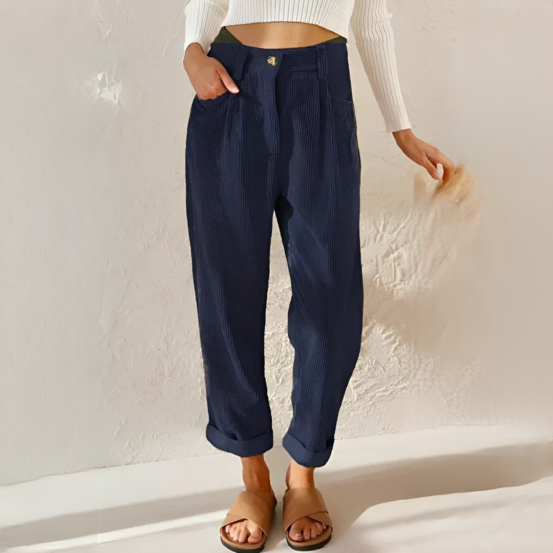 Kelra - Modne spodnie damskie ze sztruksu