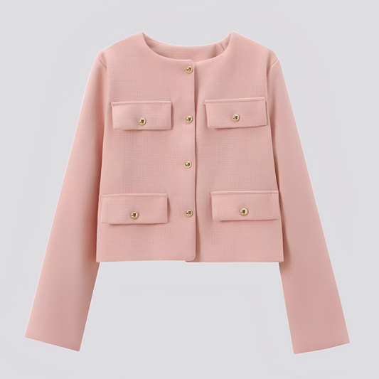 Emelia - Elegancki krótki płaszcz z guzikami dla kobiet